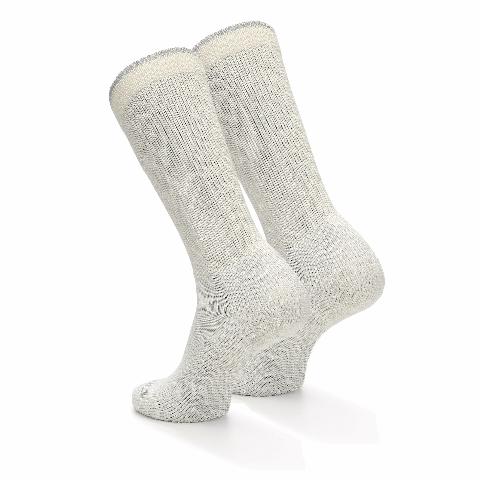 TRU FIT Men's 2-Pack Crew Medi-Socks For Diabetic Comfort In White - Foto 4